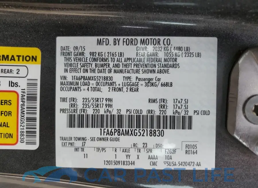 1FA6P8AMXG5218830# 12