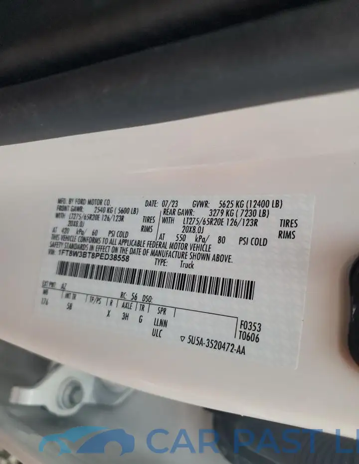 1FT8W3BT8PED38558# 12