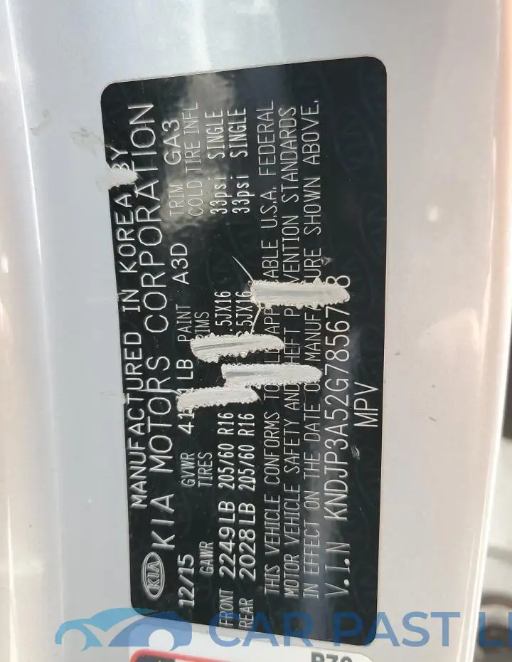 KNDJP3A52G7856798# 12