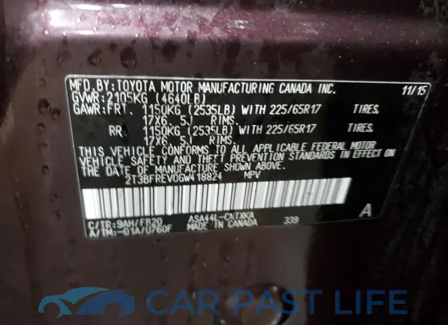 2T3BFREV0GW418824# 12