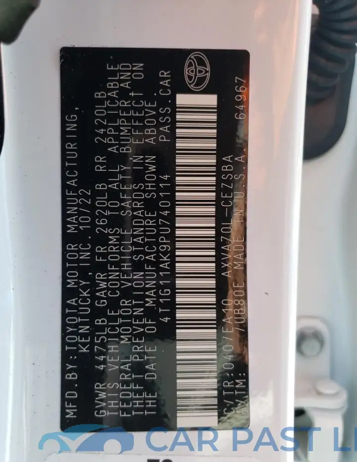 4T1G11AK9PU740114# 13