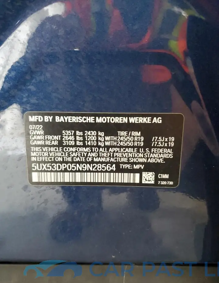 5UX53DP05N9N28564# 14