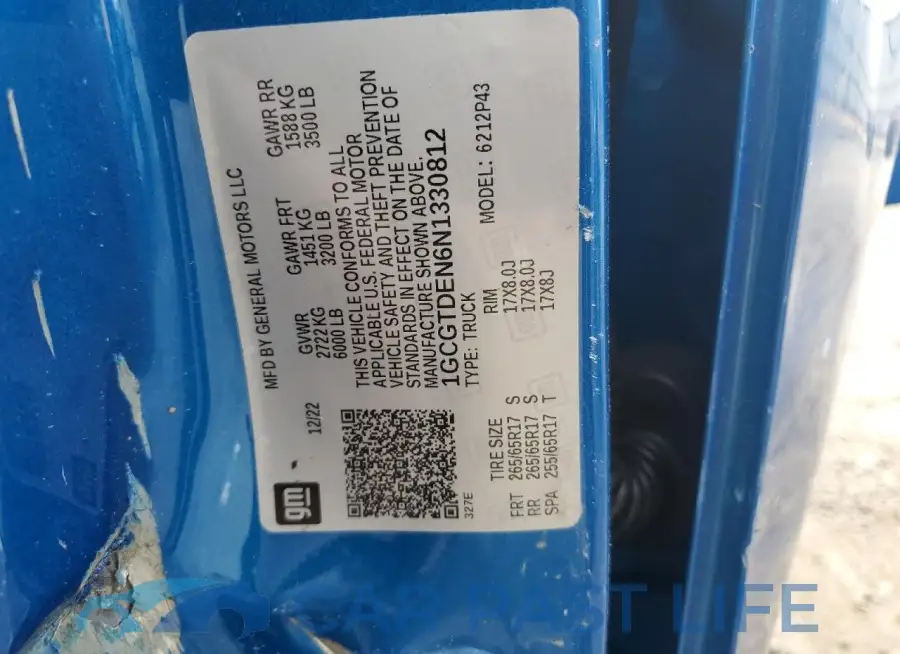 1GCGTDEN6N1330812# 13