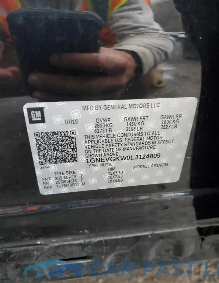1GNEVGKW0LJ124809# 13