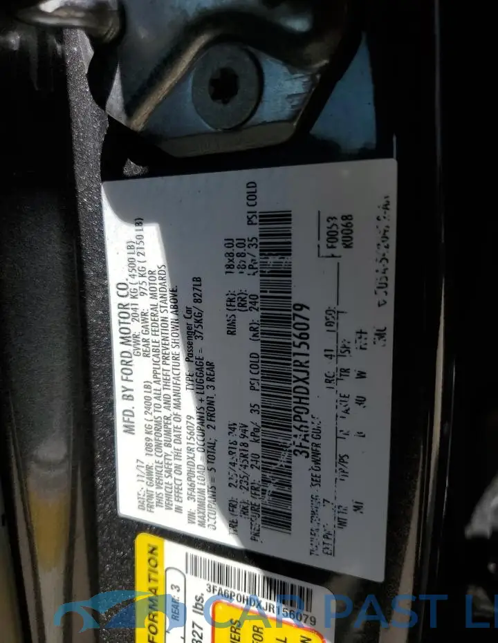 3FA6P0HDXJR156079# 12