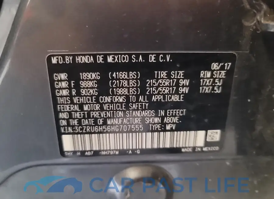 3CZRU6H56HG707555# 13