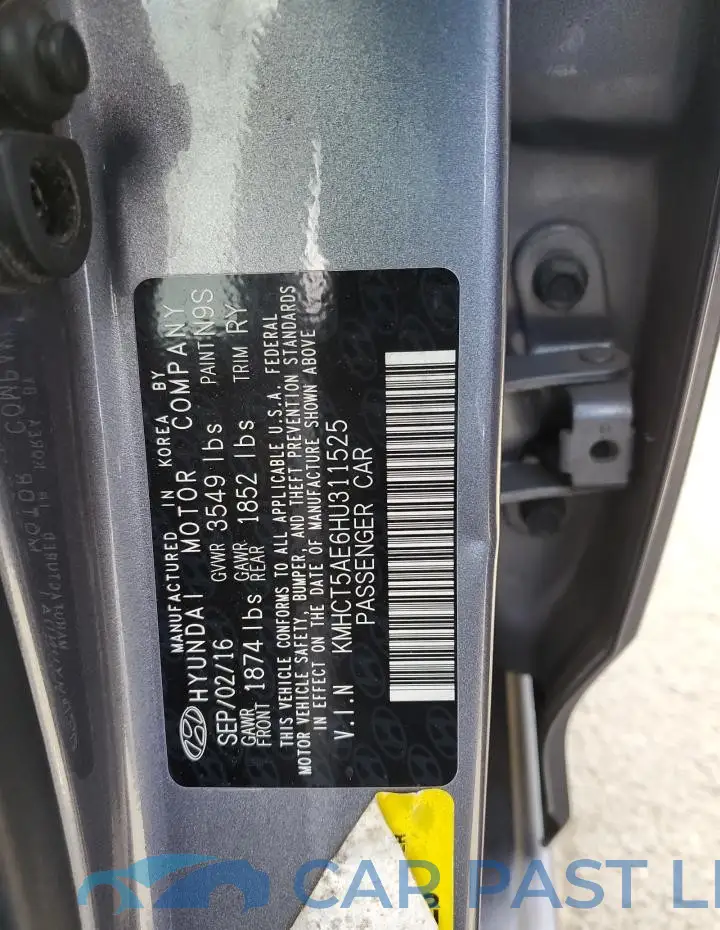 KMHCT5AE6HU311525# 12