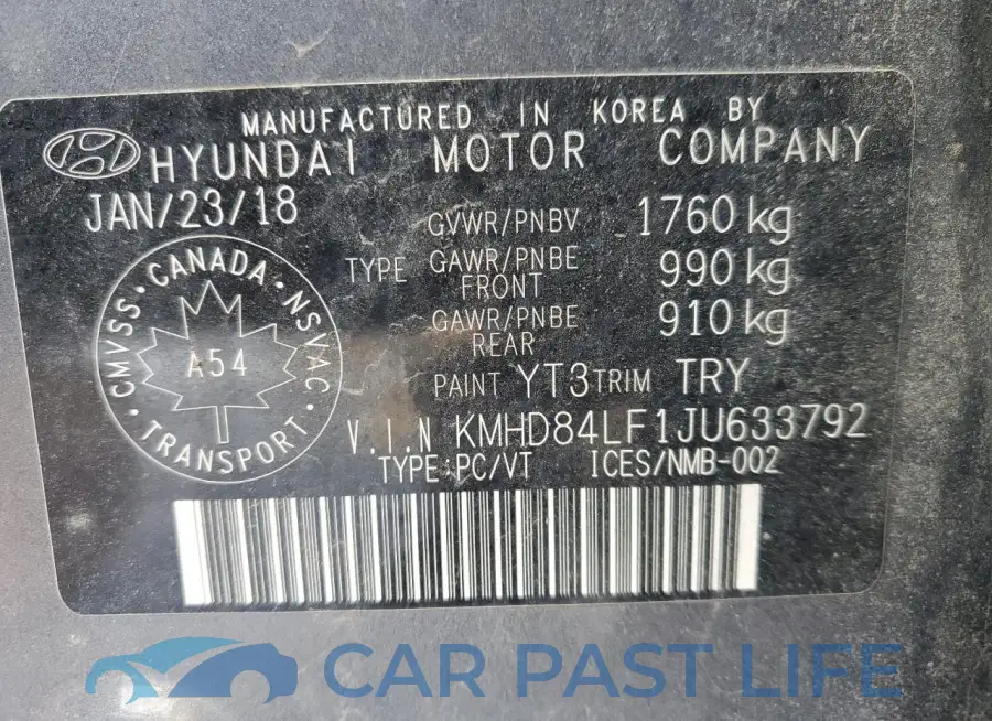 KMHD84LF1JU633792# 12