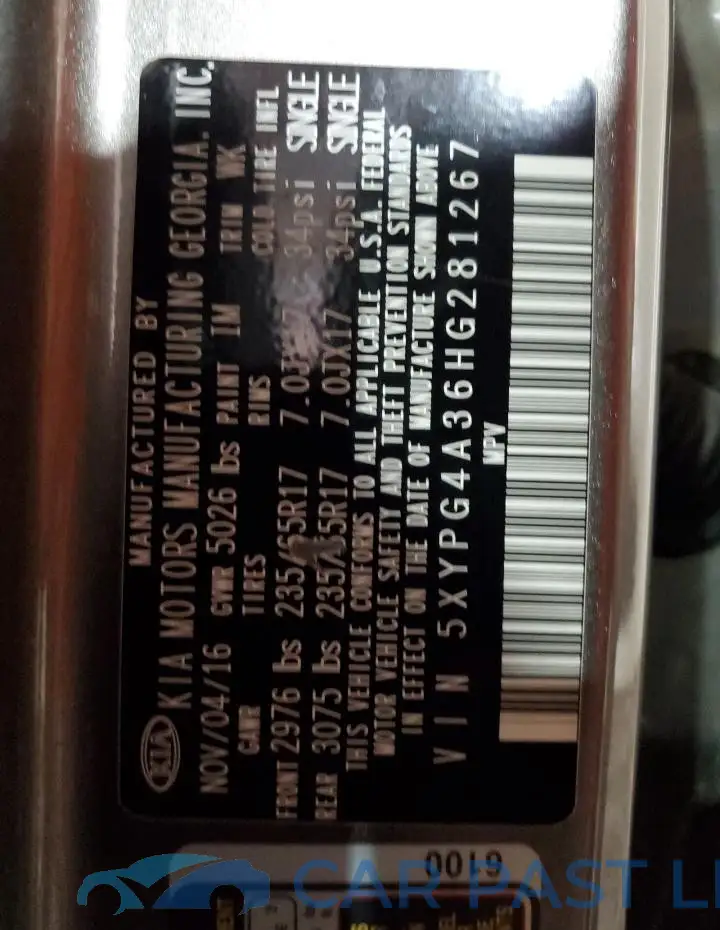 5XYPG4A36HG281267# 12