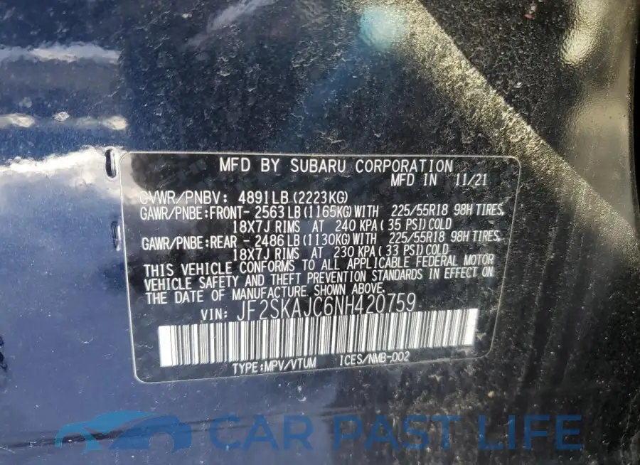 JF2SKAJC6NH420759# 12