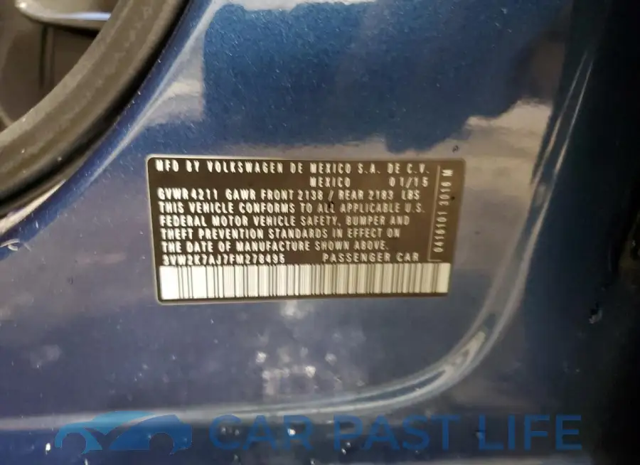 3VW2K7AJ7FM278495# 12