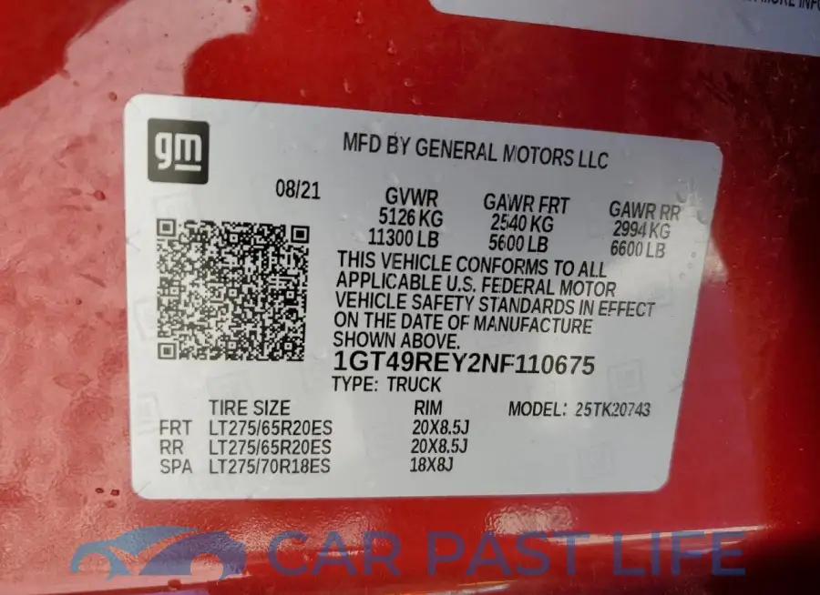 1GT49REY2NF110675# 12