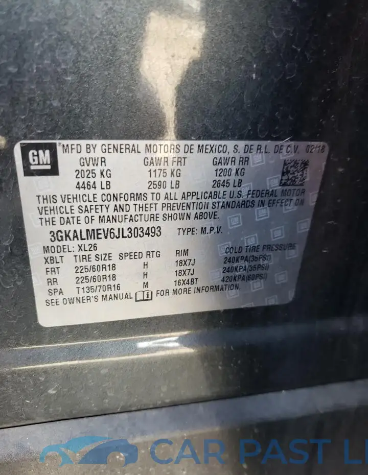 3GKALMEV6JL303493# 12