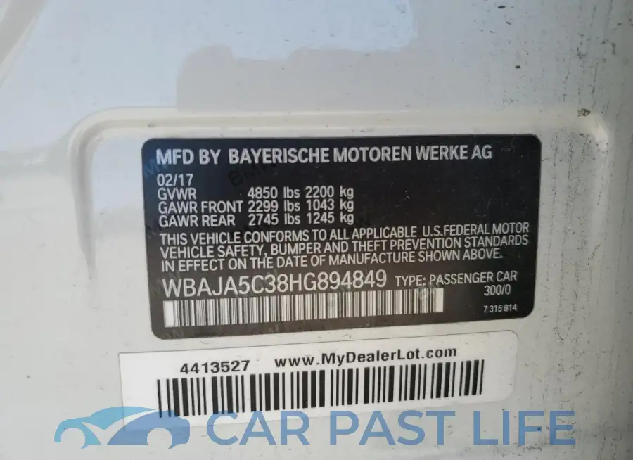 WBAJA5C38HG894849# 12