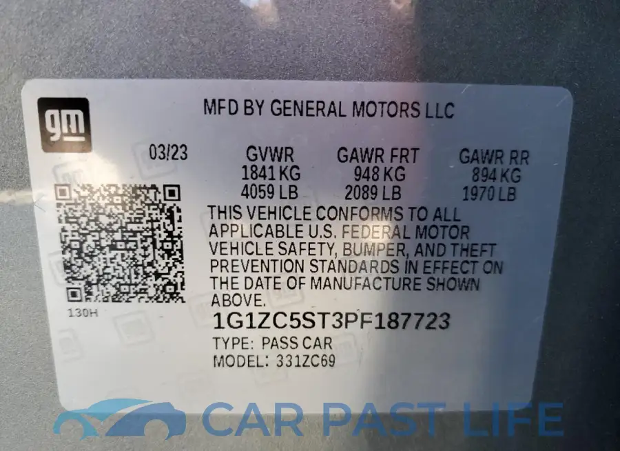 1G1ZC5ST3PF187723# 12