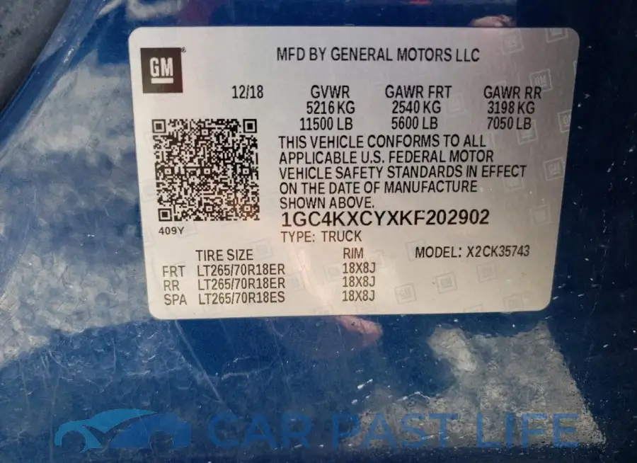 1GC4KXCYXKF202902# 13