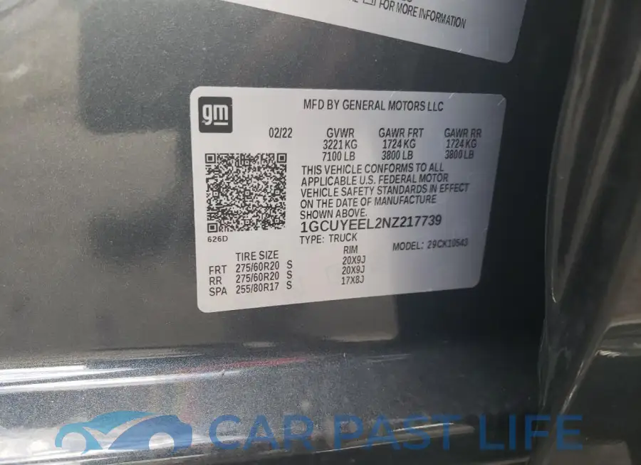 1GCUYEEL2NZ217739# 12