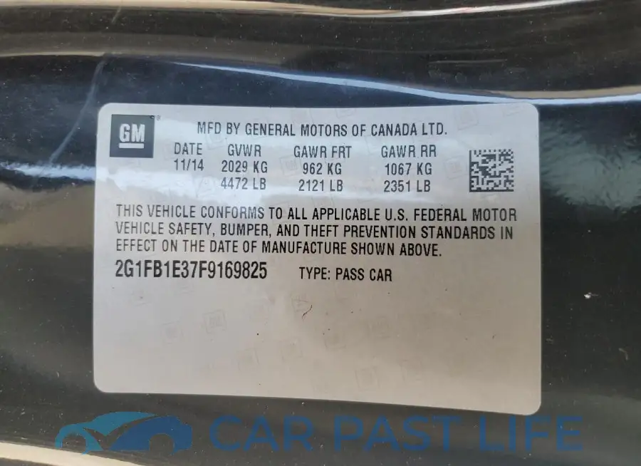 2G1FB1E37F9169825# 12