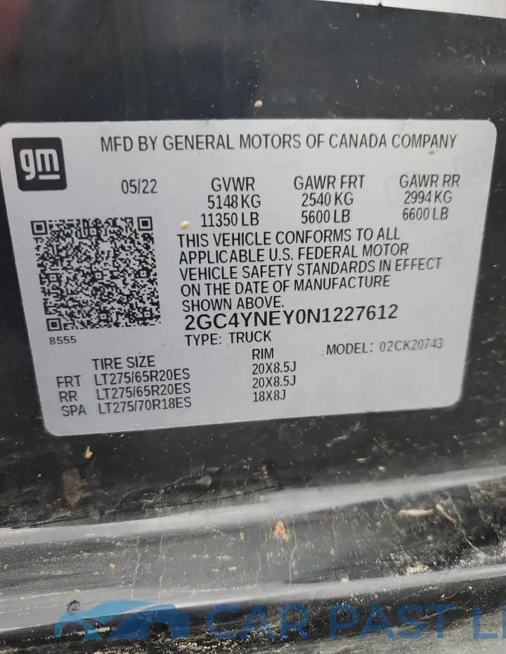 2GC4YNEY0N1227612# 12