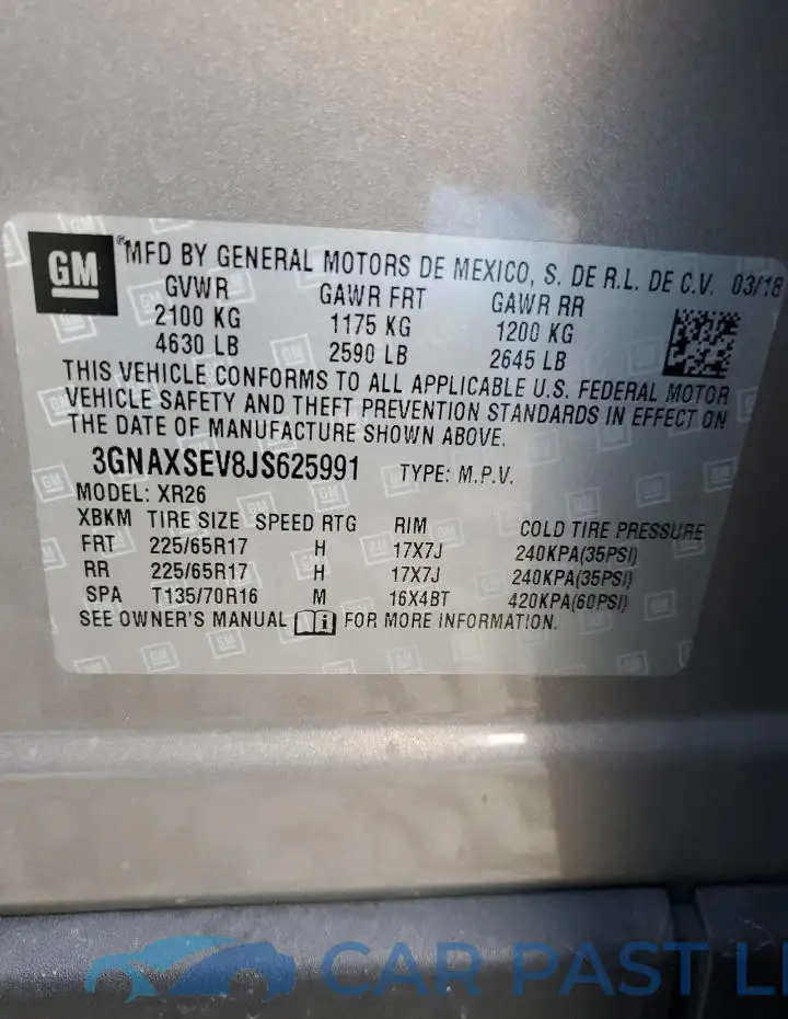 3GNAXSEV8JS625991# 13
