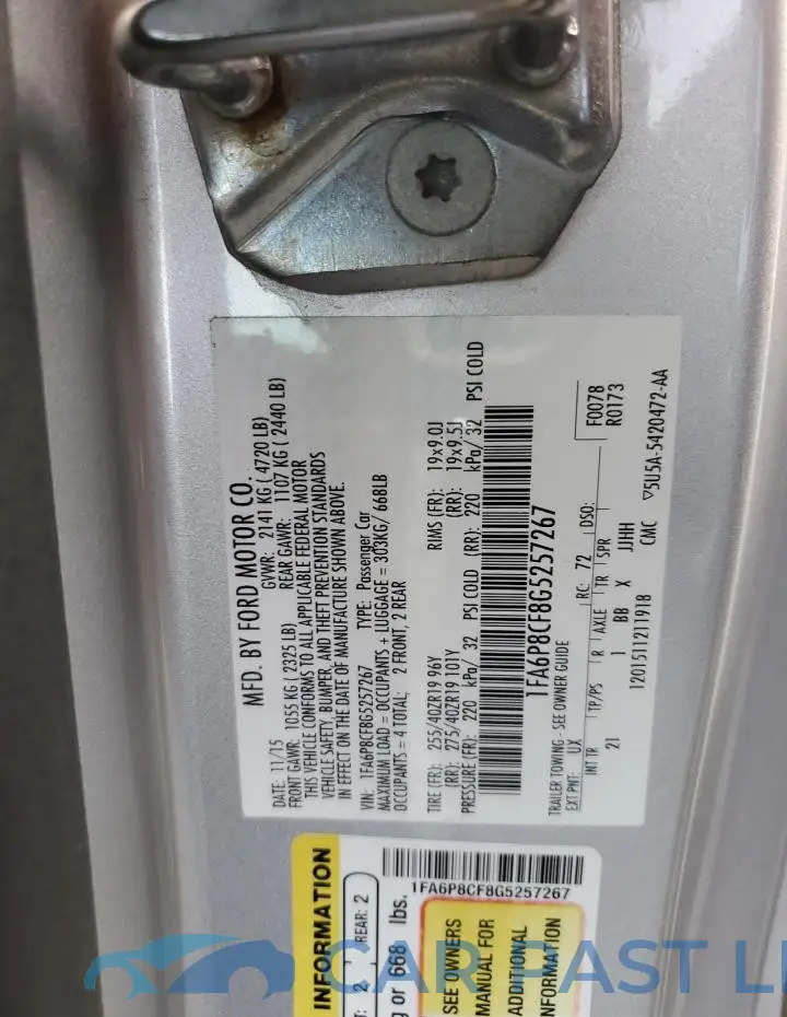1FA6P8CF8G5257267# 12