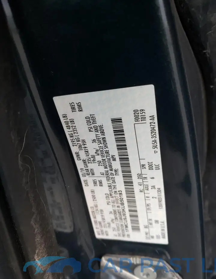 1FMCU9J93KUB50193# 13