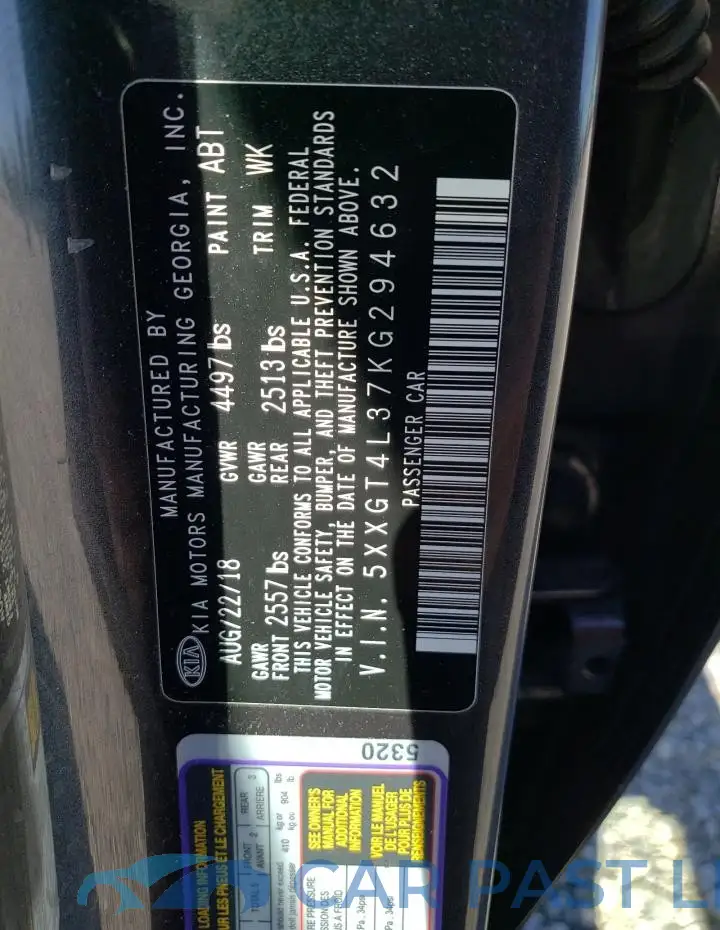 5XXGT4L37KG294632# 12