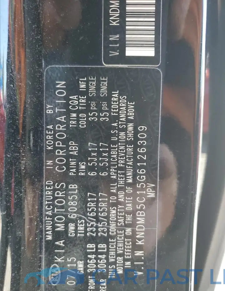 KNDMB5C15G6126309# 13
