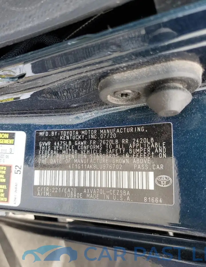 4T1G11AK8LU976702# 13