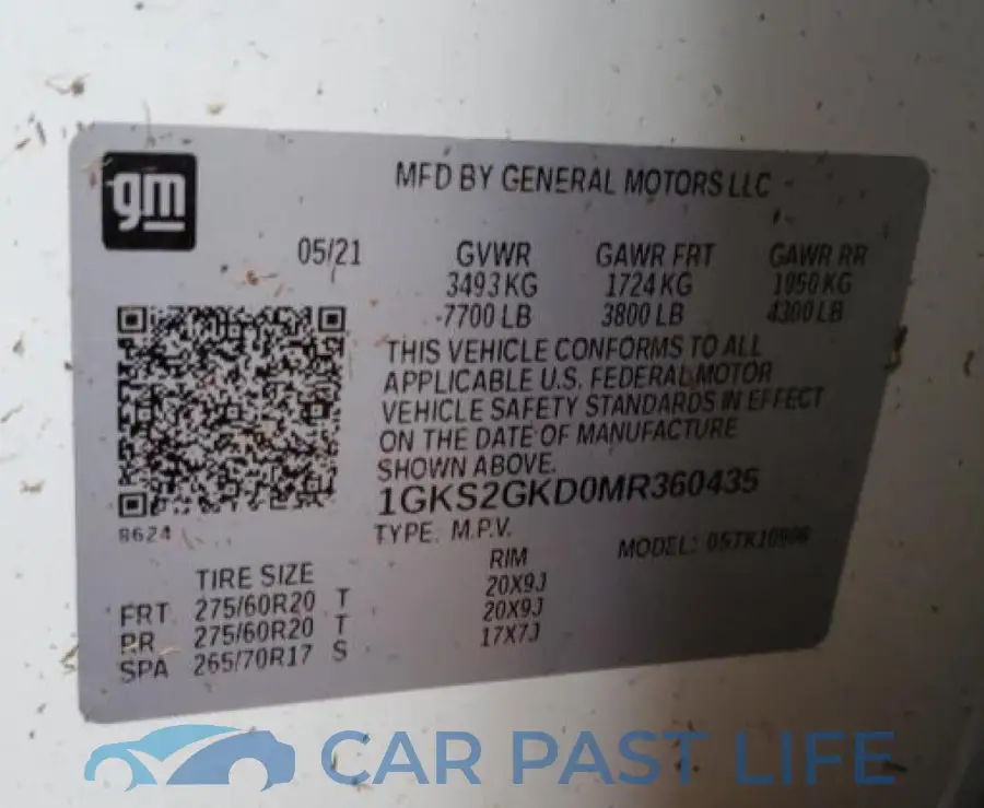 1GKS2GKD0MR360435# 13