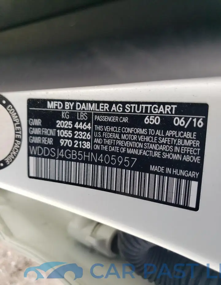 WDDSJ4GB5HN405957# 12