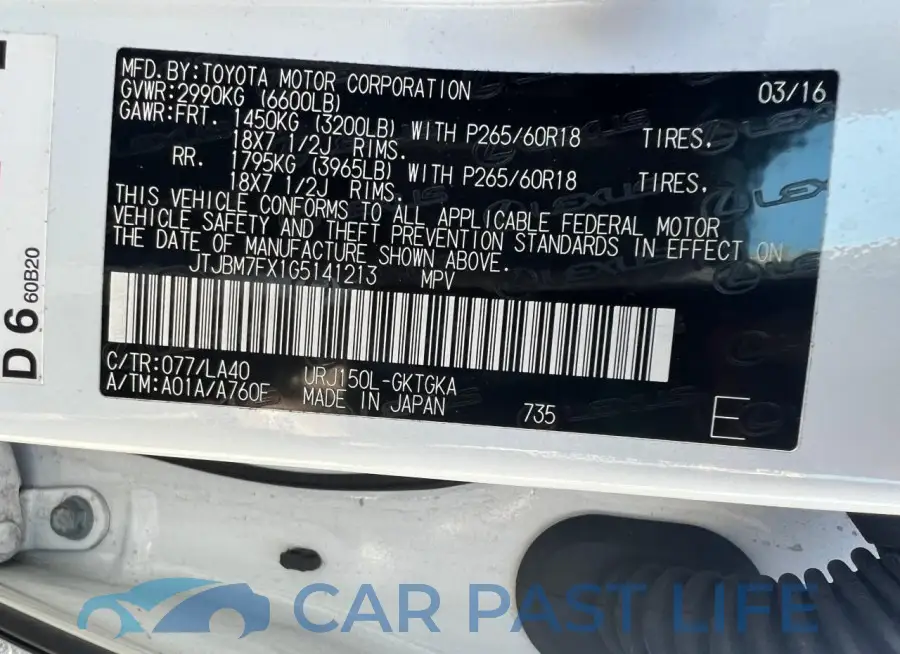 JTJBM7FX1G5141213# 10