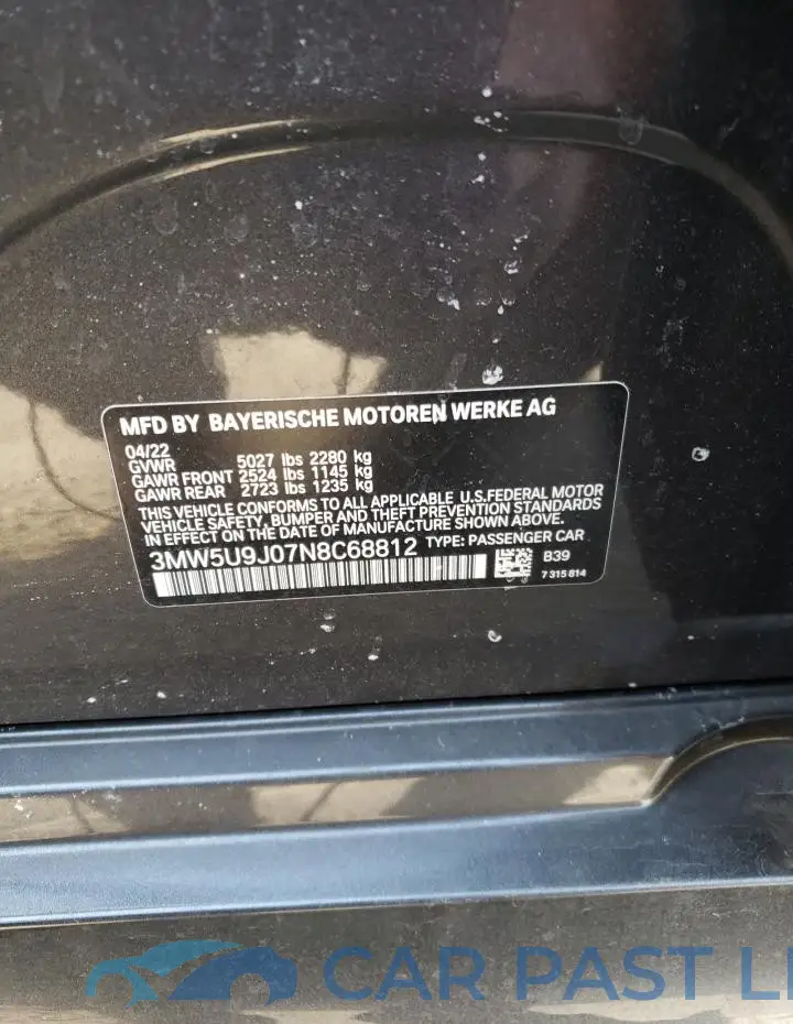 3MW5U9J07N8C68812# 12