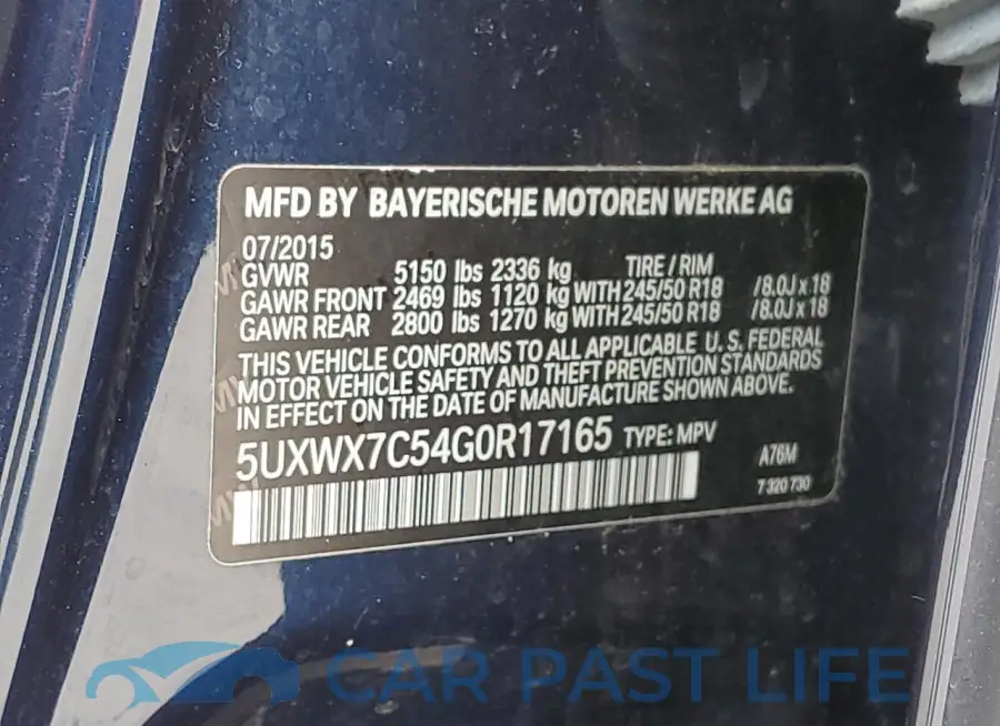 5UXWX7C54G0R17165# 12