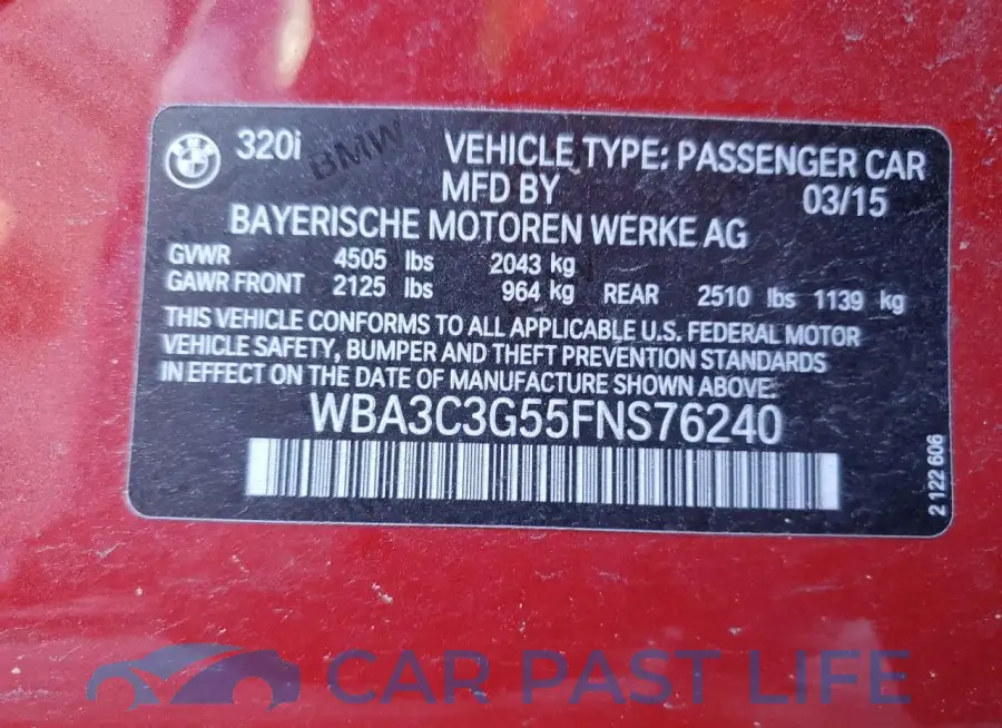 WBA3C3G55FNS76240# 12