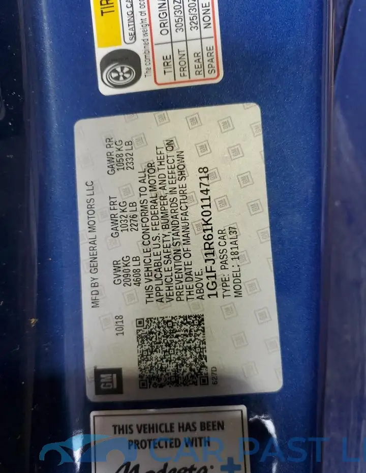 1G1FJ1R61K0114718# 10