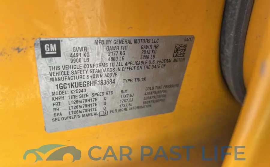 1GC1KUEG8HF183684# 10
