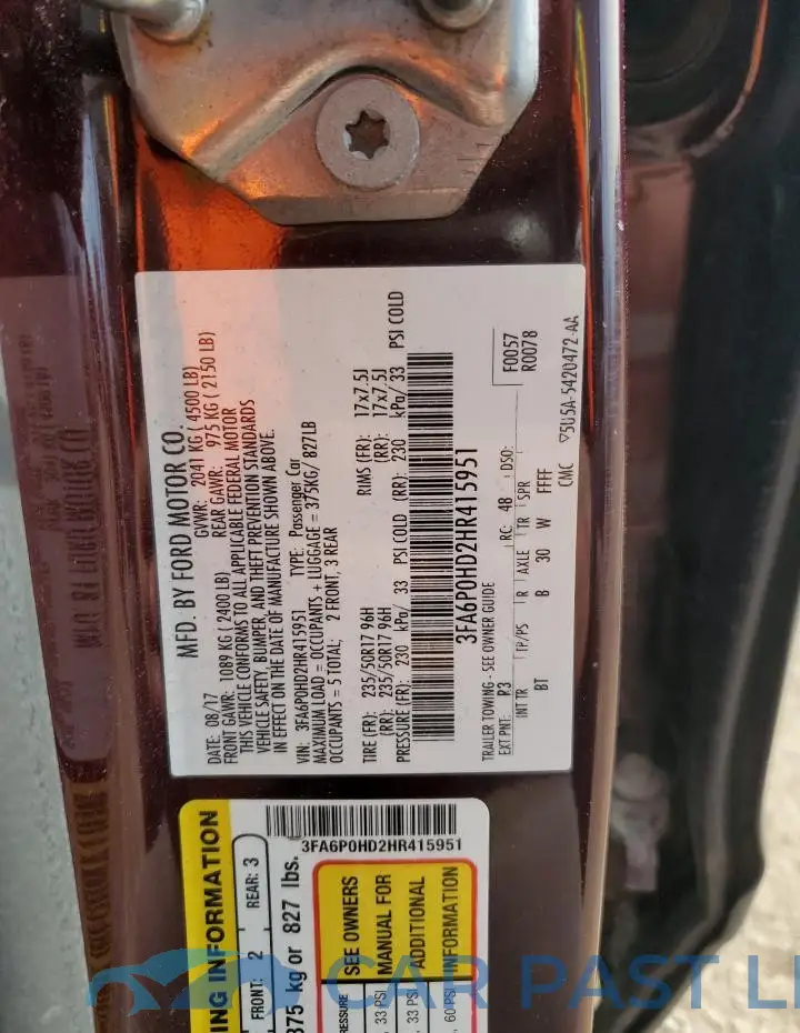 3FA6P0HD2HR415951# 12