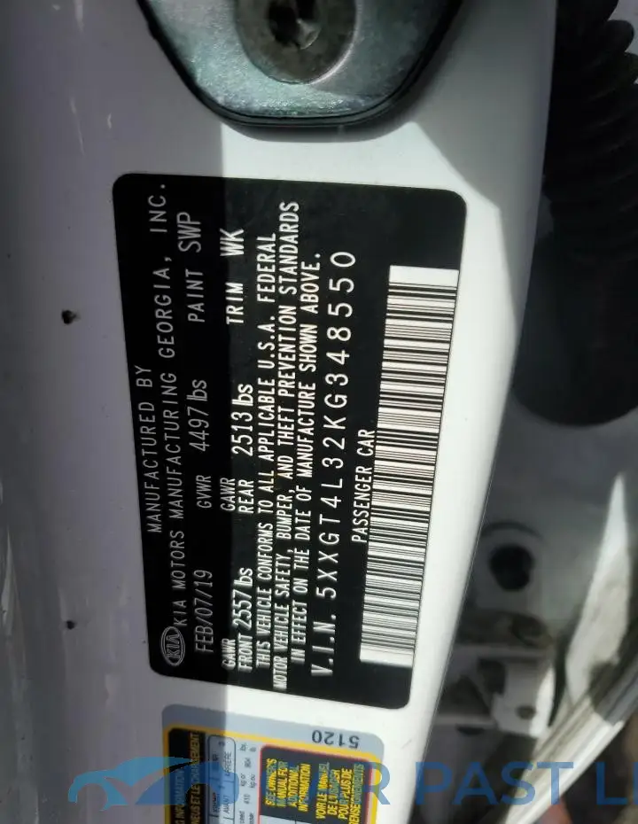 5XXGT4L32KG348550# 12