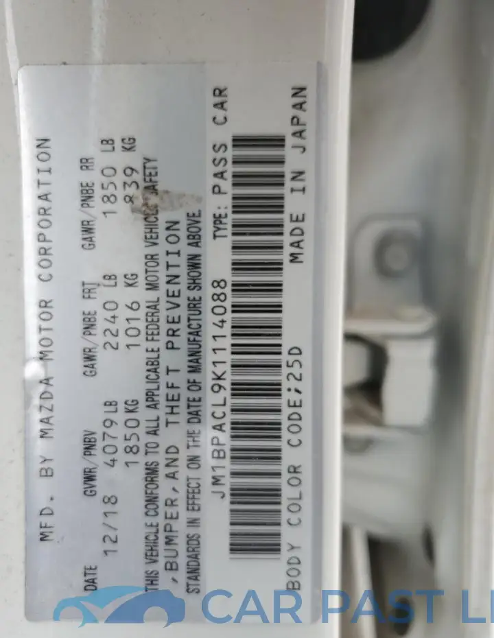 JM1BPACL9K1114088# 12
