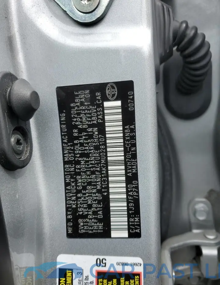4T1C31AK7MU028107# 12