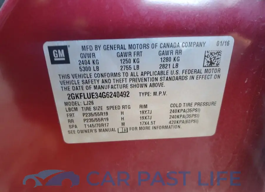 2GKFLUE34G6240492# 14