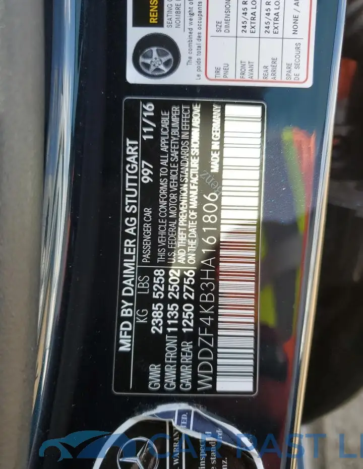 WDDZF4KB3HA161806# 12