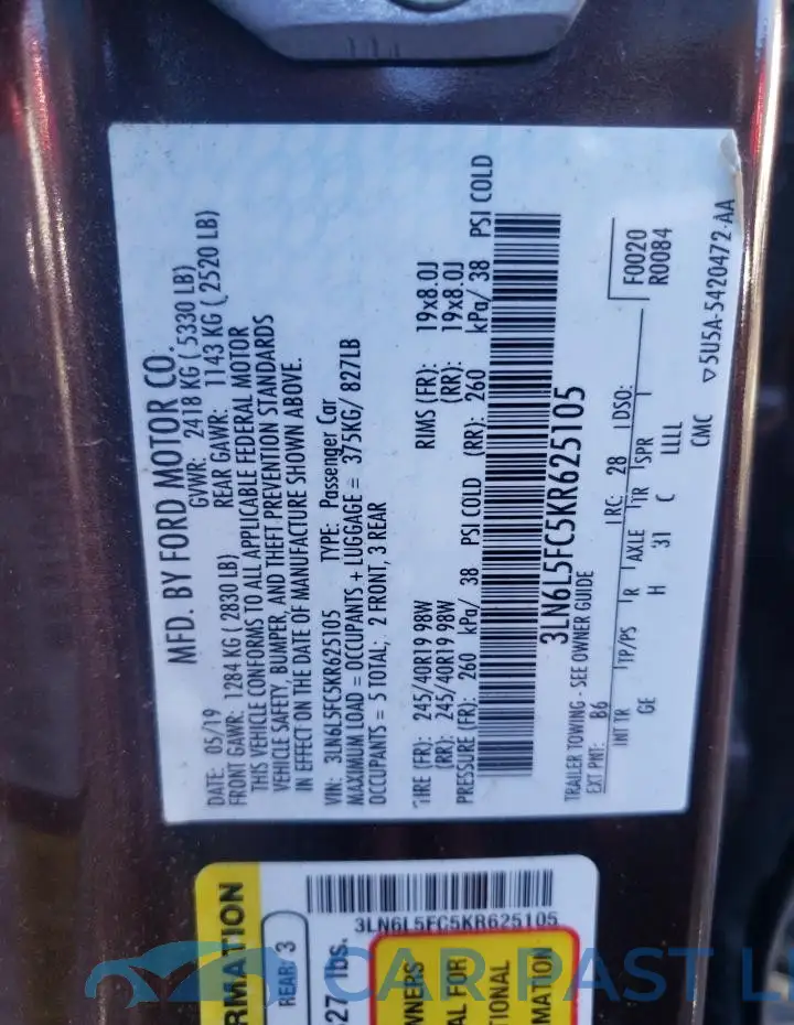 3LN6L5FC5KR625105# 12