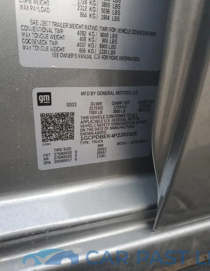 1GCPDBEK4PZ203326# 13