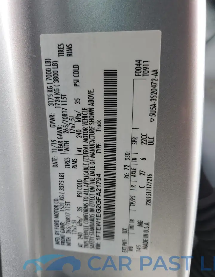 1FTEW1EG2GFA21794# 12