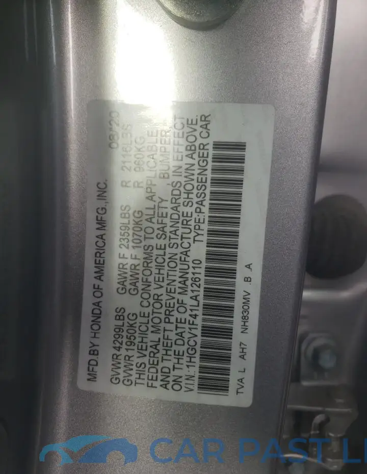 1HGCV1F41LA126110# 12