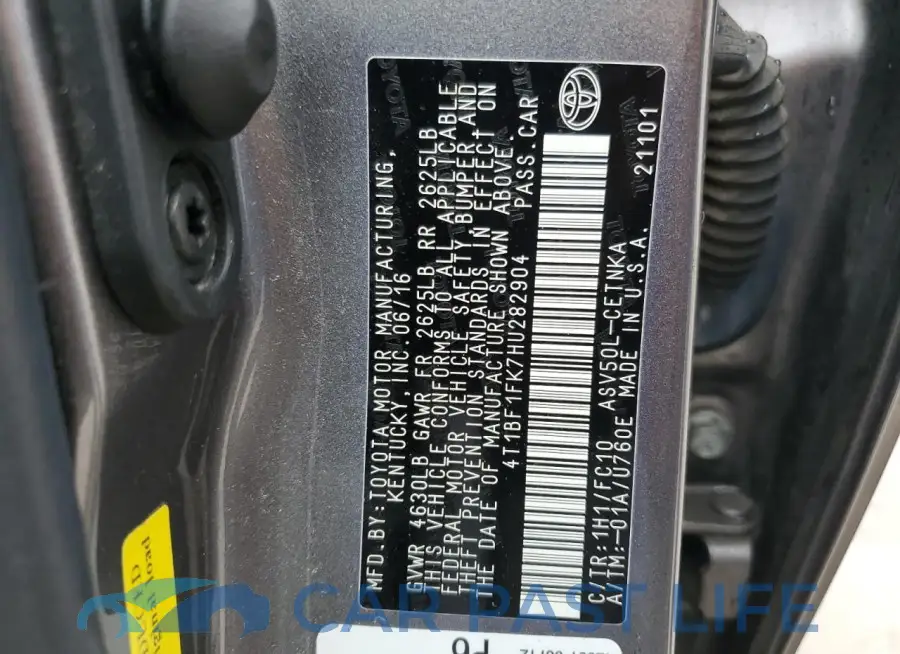 4T1BF1FK7HU282904# 12