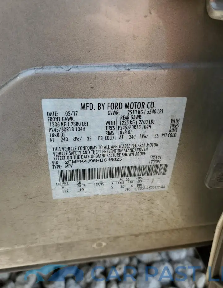 2FMPK4J95HBC16025# 13