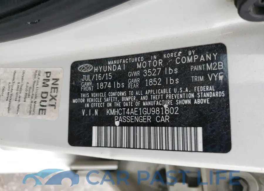KMHCT4AE1GU981802# 12